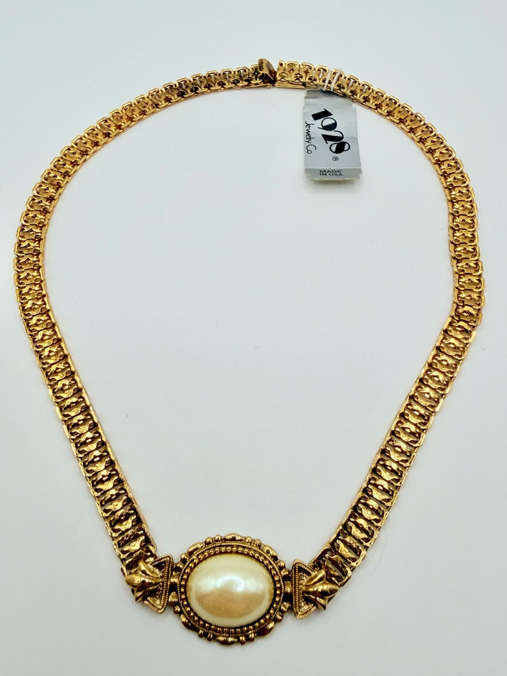 Vintage 1928 Gold Tone Faux Pearl Necklace NWT